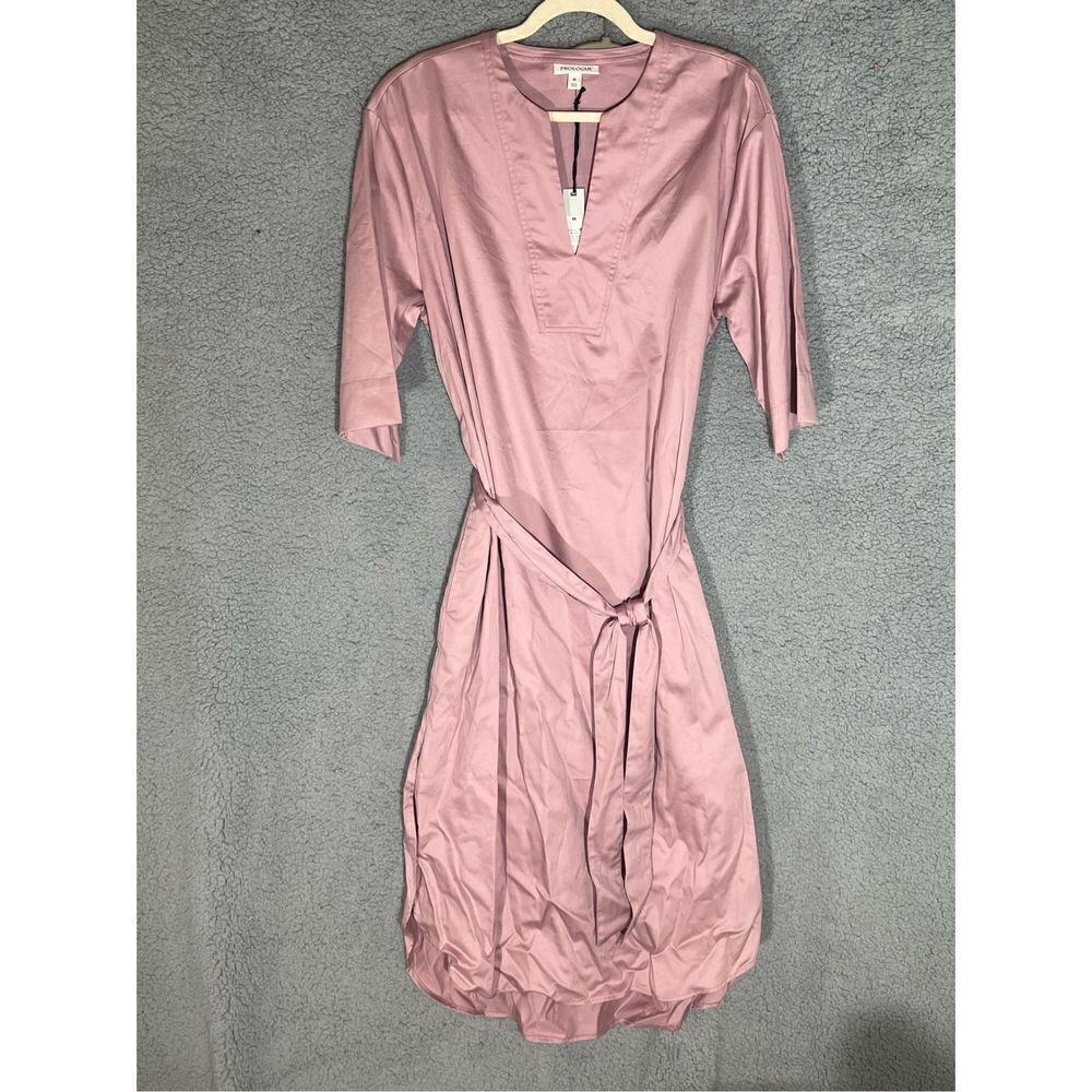 Prologue Womens Medium Midi Blush Pink 3/4 Sleeve Dress